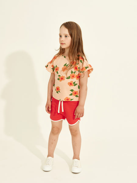 Midsummer Rose Frill Shirt, peach